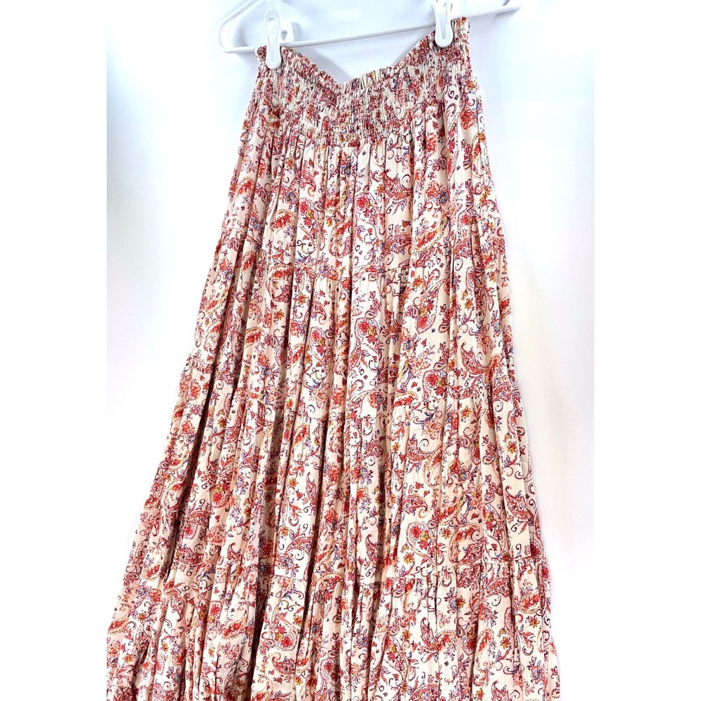 Wild Moss Boho Floral Paisley Tiered Maxi Skirt Sz S Cottagecore Peasant Prarie - Picture 5 of 9
